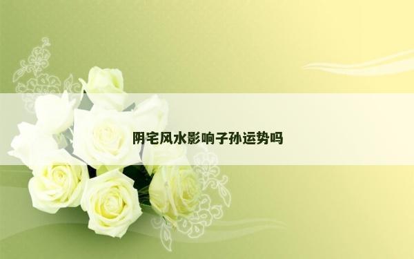 陰宅風水影響子孫運勢嗎
