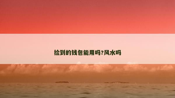 撿到的錢包能用嗎?風水嗎 撿到的錢包能用嗎?風水嗎