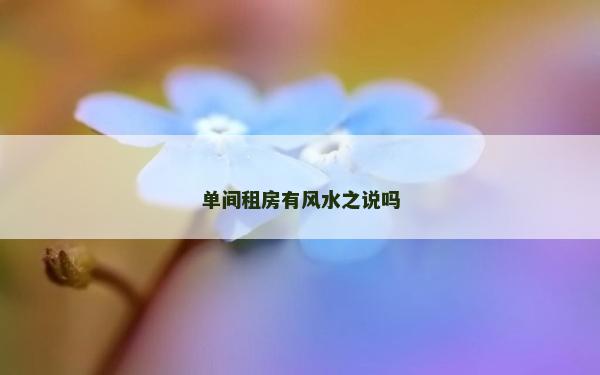 單間租房有風水之說嗎