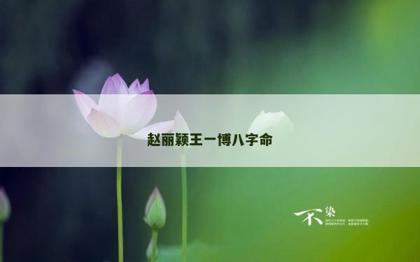 趙麗穎王一博八字命