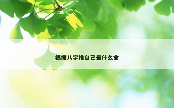 根據八字推自己是什么命