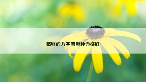 破財的八字有哪種命格好