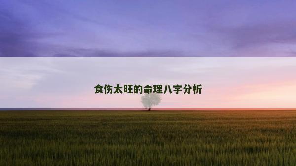 食傷太旺的命理八字分析