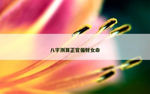 八字測算正官偏財女命