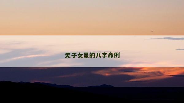 無子女星的八字命例
