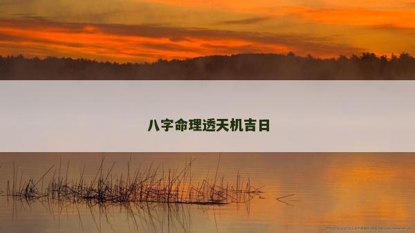 八字命理透天機吉日