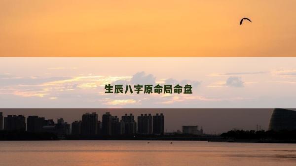 生辰八字原命局命盤