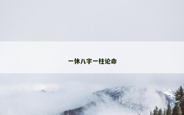 一休八字一柱論命