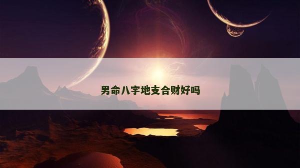 男命八字地支合財好嗎
