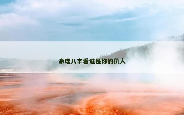 命理八字看誰是你的仇人