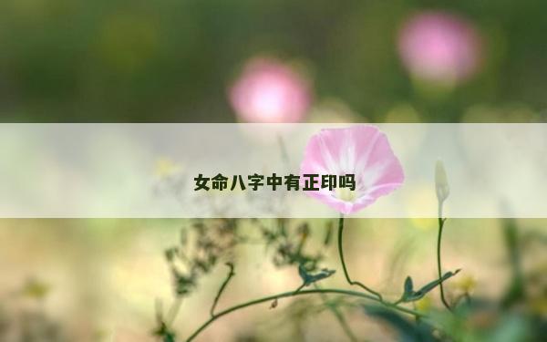 女命八字中有正印嗎