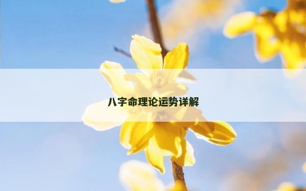 八字命理論運勢詳解