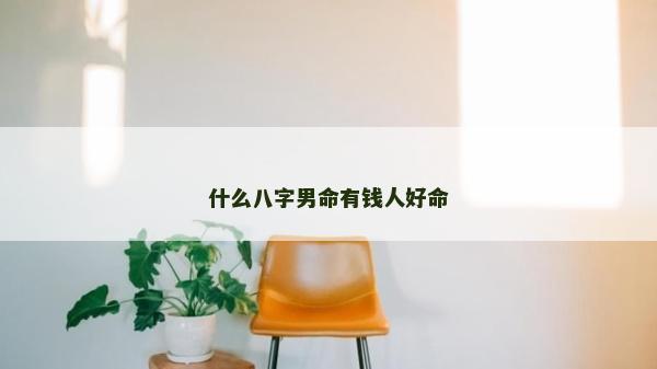 什么八字男命有錢人好命