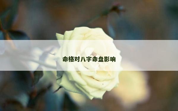命格對八字命盤影響