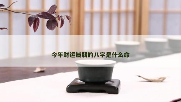 今年財運最弱的八字是什么命