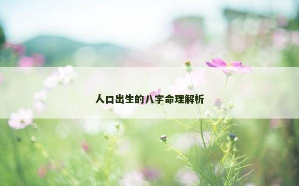 人口出生的八字命理解析