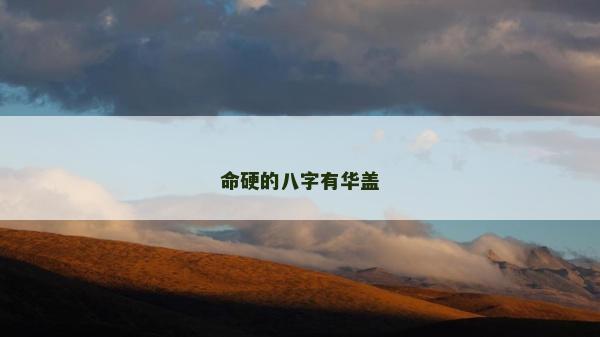 命硬的八字有華蓋