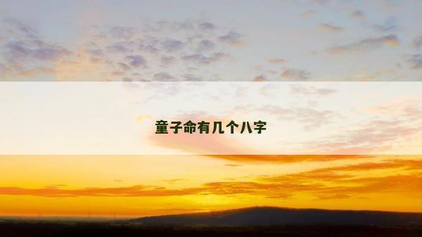 童子命有幾個八字