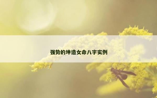 強勢的坤造女命八字實例