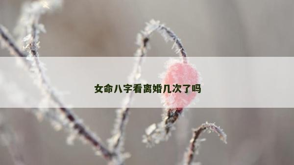 女命八字看離婚幾次了嗎 女命八字看離婚幾次了嗎