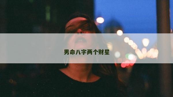 男命八字兩個財星