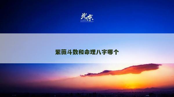紫薇斗數和命理八字哪個