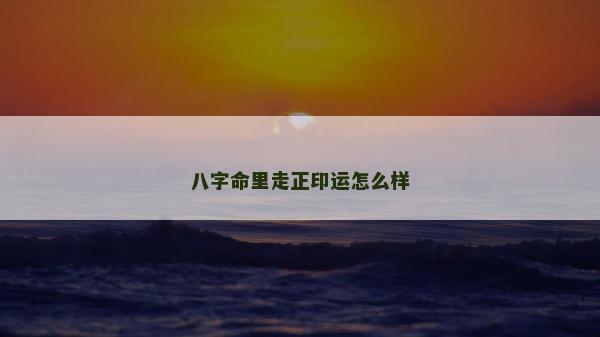 八字命里走正印運怎么樣