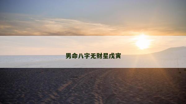 男命八字無(wú)財(cái)星戊寅 男命八字無(wú)財(cái)星戊寅