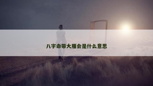 八字命帶大雁會是什么意思