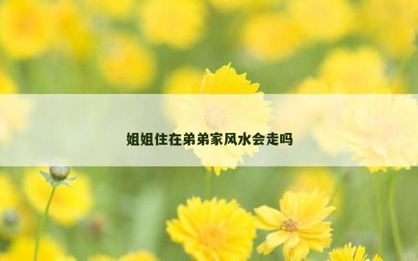 姐姐住在弟弟家風水會走嗎
