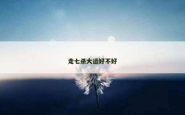 走七殺大運好不好