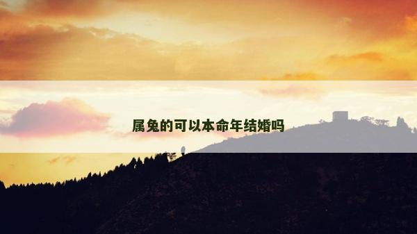 屬兔的可以本命年結(jié)婚嗎