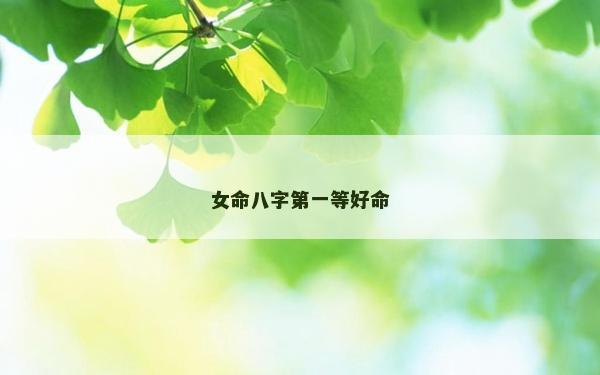 女命八字第一等好命