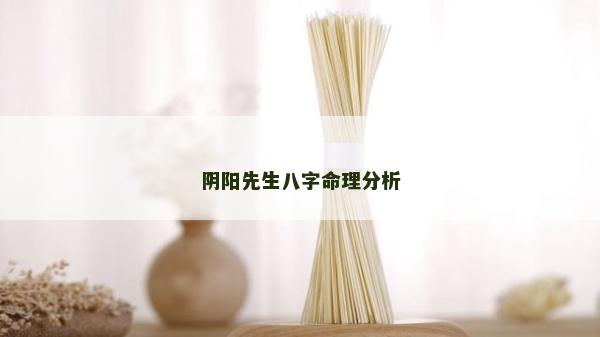 陰陽先生八字命理分析