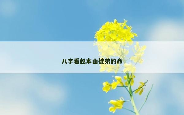 八字看趙本山徒弟的命