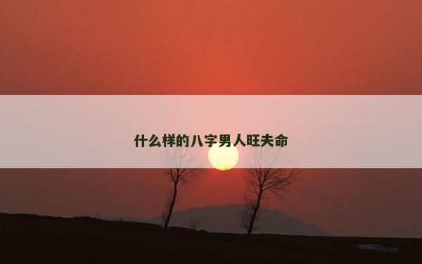 什么樣的八字男人旺夫命
