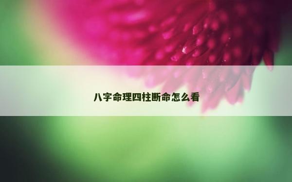 八字命理四柱斷命怎么看 八字命理四柱斷命怎么看