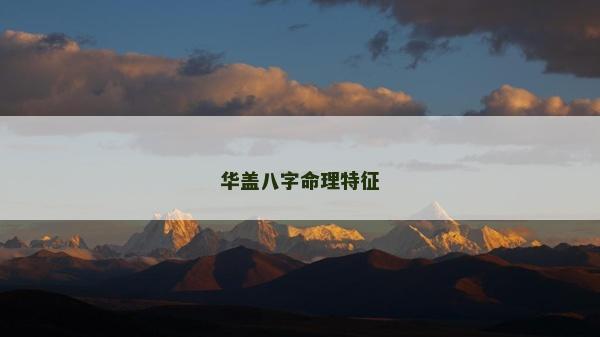 華蓋八字命理特征