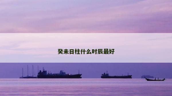 癸未日柱什么時辰最好