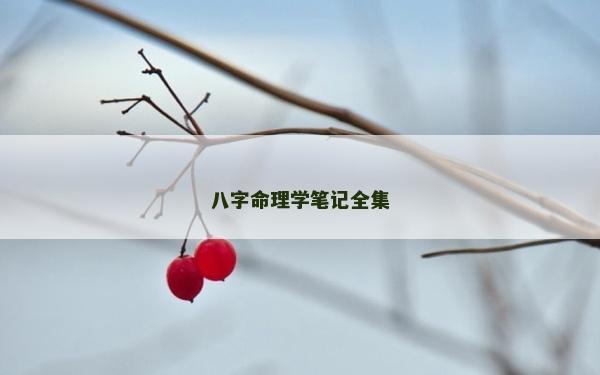八字命理學筆記全集