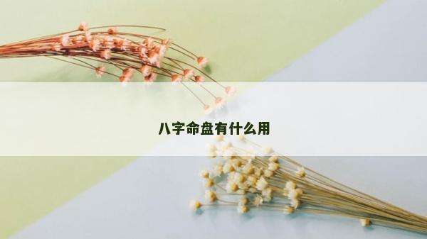 八字命盤有什么用