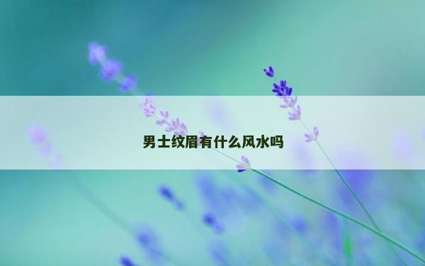 男士紋眉有什么風(fēng)水嗎