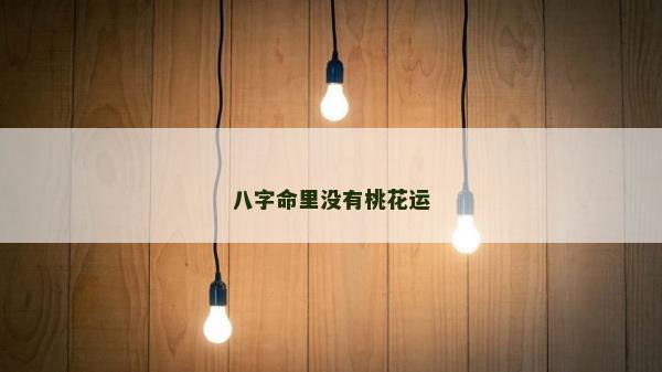 八字命里沒有桃花運