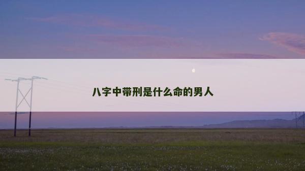 八字中帶刑是什么命的男人