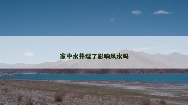 家中水井埋了影響風水嗎