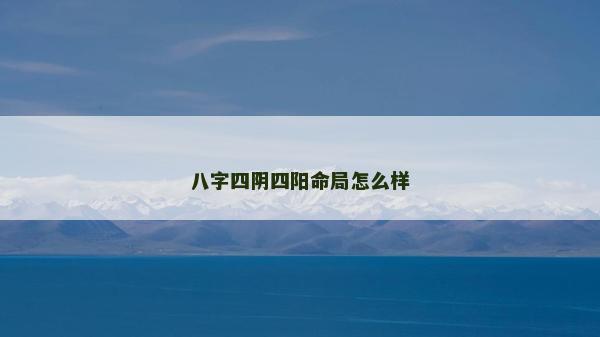 八字四陰四陽命局怎么樣