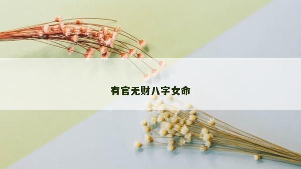 有官無財八字女命