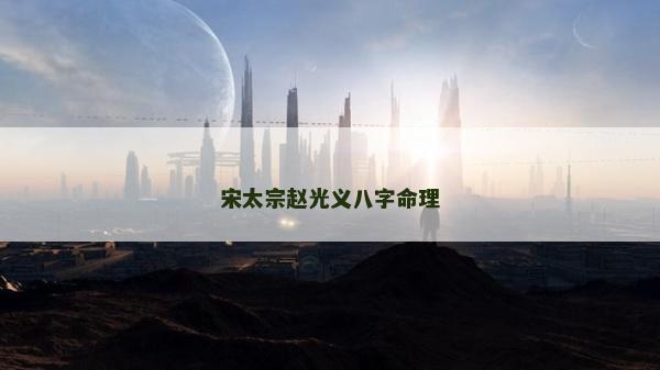宋太宗趙光義八字命理