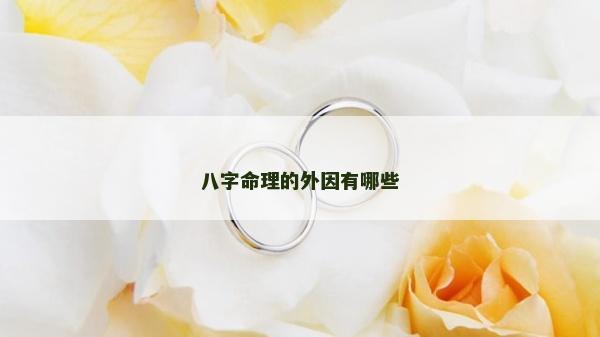 八字命理的外因有哪些