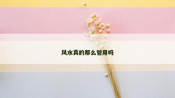 風水真的那么管用嗎
